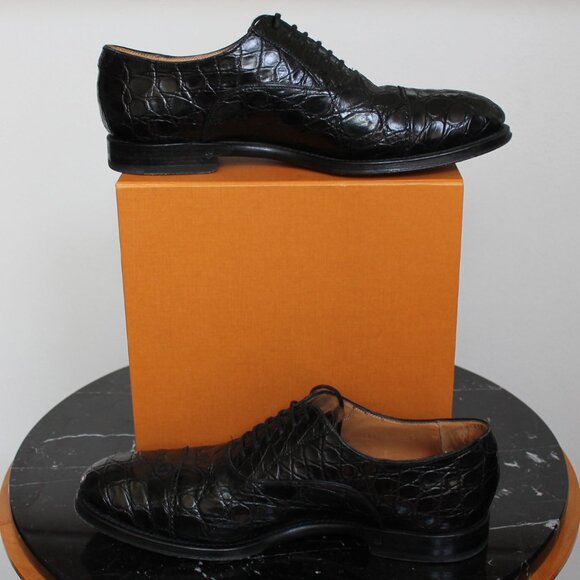 Gucci genuine Alligator Men's black lace ups US size 10.5 made in Italy - Picture 2 of 9